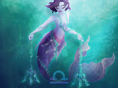 ♎Libra art cartoon cartoon character cg character character design concept design illustration mermaid mermay photoshop photoshop art zodiac zodiac sign