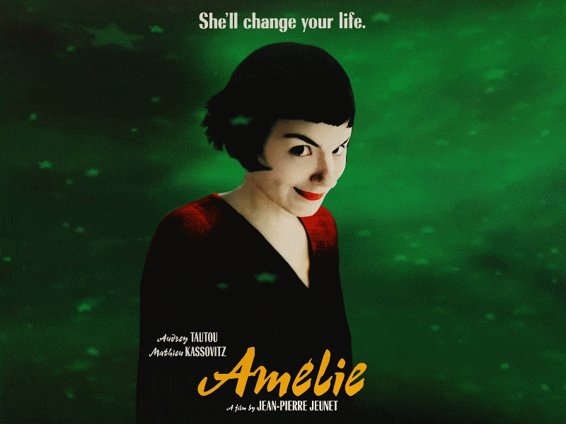 3D movie poster: "Amélie" 2d 3d amelie poulain film girl moho motion movie paris pierre gombaud poster tautou woman