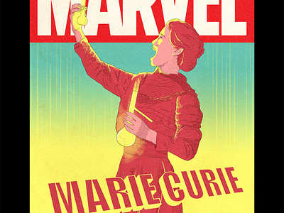 Marie Curie 2d character comics digitalart illustration illustrator pierre gombaud woman