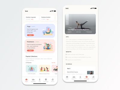 Meditation and Yoga App - Concept