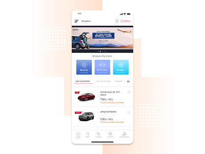 Home Screen My New Car freelance home homescreen ios landing design landingpage mobile app design ui ux