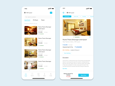 Roommate / Room Finder Application - IOS Design