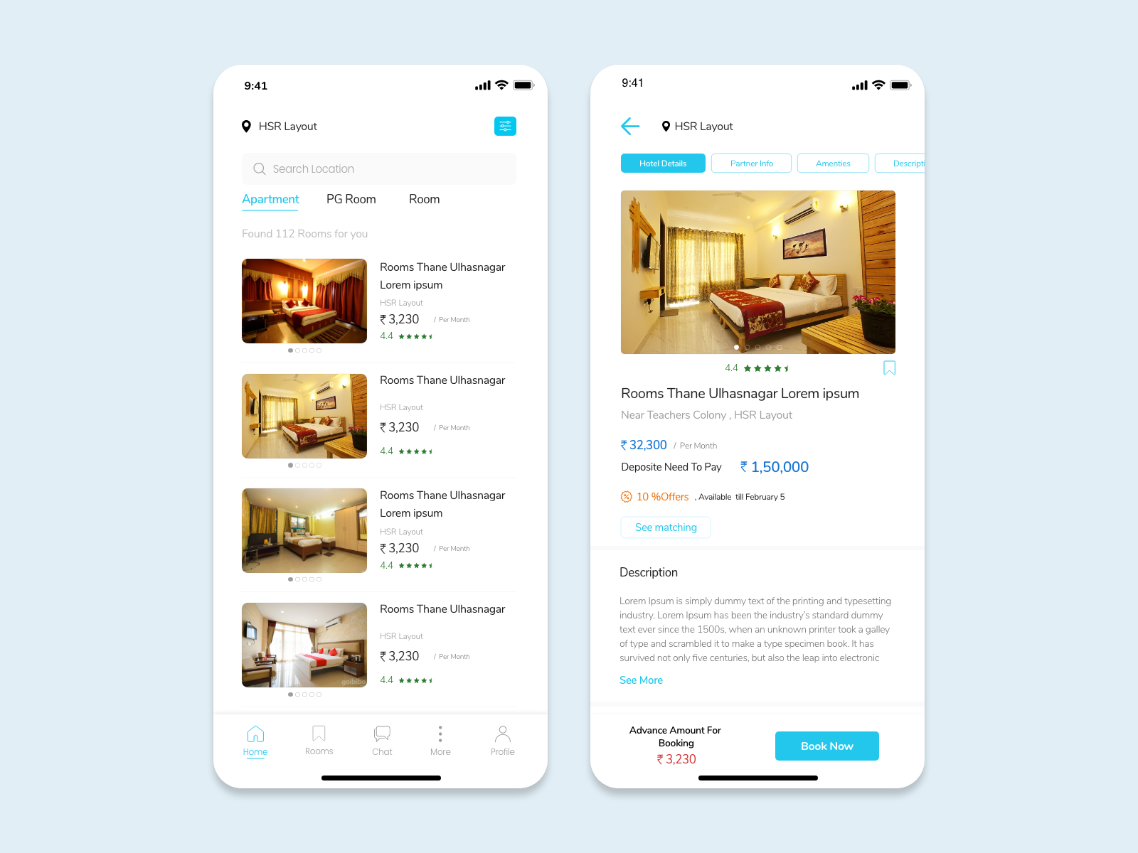 Roommate / Room Finder Application IOS Design by Jilson Joseph on