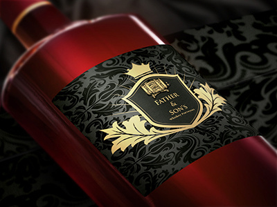 Whisky Logo alcohol beverage bottle bourbon cognac compass crown distillery drink engraving whiskey wine