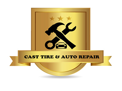 Cast Tire & Auto Repair Logo all best car creative dribble golden heraldry logo modern repair