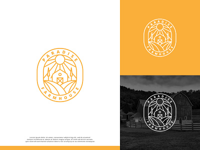 Paradise Farmhouse barn branding farm graphic design logo