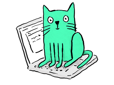 Cat cat illustration procrastination