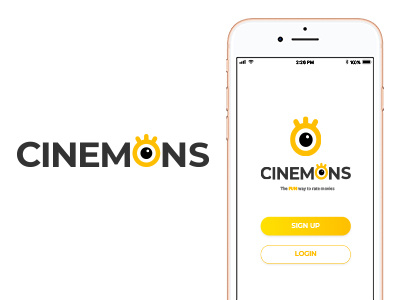 Cinemons UI/UX app branding debut design first logo mobile ui ux