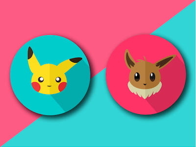 Let's Go Icons eevee icon illustrator nintendo pikachu pokemon