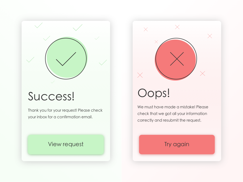 Daily UI #011: Flash Message (Error/Success) by Kaleigh Flynn on Dribbble