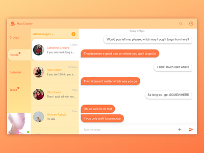 Daily UI #013: Direct Messaging aliceinwonderland chat daily 100 dailychallenge design ui