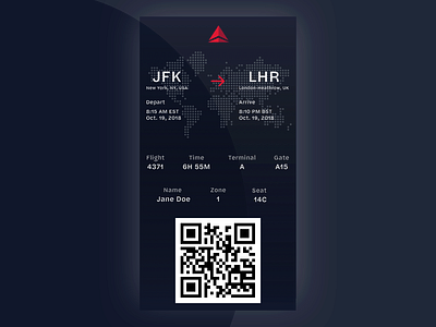 Daily UI #024: Boarding pass app boardingpass daily 100 dailychallenge delta design ui