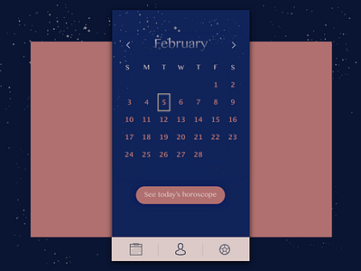 Daily UI #038: Calendar app calendar daily 100 dailychallenge design horoscope ui