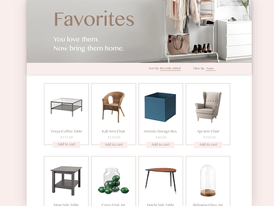 Daily UI #044: Favorites daily 100 dailychallenge design furniture ui