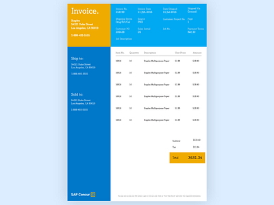 Daily UI #046: Invoice adobe xd concur daily 100 dailychallenge design sap ui