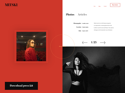 Daily UI #051: Press page adobe xd artist daily 100 dailychallenge design mitski musician ui