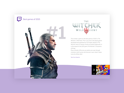Daily UI #063: Best of 2015 daily 100 dailychallenge design games top10 twitch twitch.tv ui video game witcher