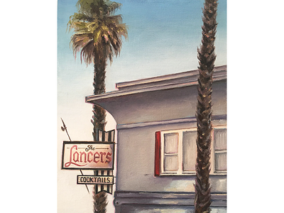 The Lancers architecture cocktail bar landscape oil painting realism san diego university heights