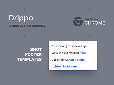 Drippo : Footer Templates chrome dribbble drippo enhancer extension screenshake shots