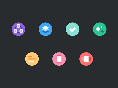 Home Page Icons color flat flow icons project management