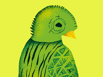 तोता grain illustration parrot procreate