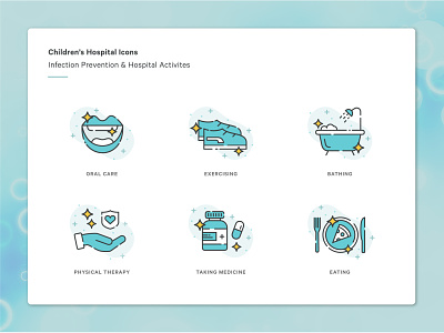 Infection Prevention & Hospital Activities Icons activites children hospital icon illustration infection kids prevention