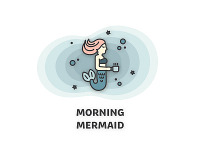 Morning Mermaid coffee illustration mermaid morning mythical mythology ocean sea