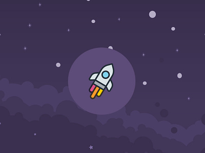 Rocket icon ilustrator space