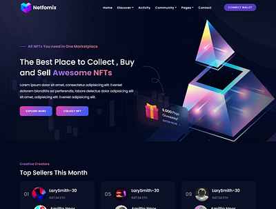 Netfomix - NFT Marketplace HTML Template wallet