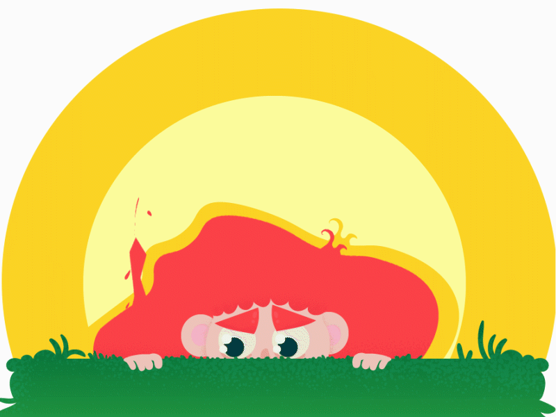 Hermit animation design fire forest girl hermit hiding illustration magic nature redhead sunset tracking
