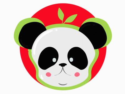 Panda animal animation green leaf loop panda panda bear plants red