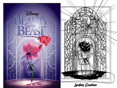 Beauty and the Beast Jr. Musical Poster Design adobeillustrator design illustration logo poster art poster design posters vector