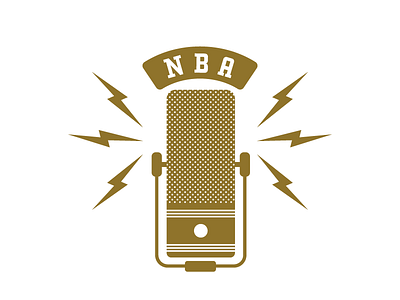 NBA Podcast Mock basketball logo mic microphone nba podcast sports starters vintage