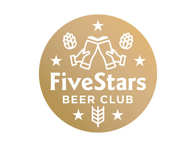 FiveStars Beer Club beer cheers gold hops logo wheat