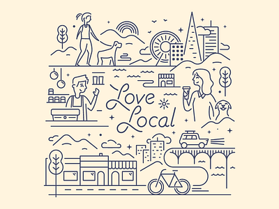 Illustration for Fivestars "Love Local"