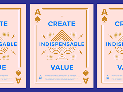 Create Indispensable Value ace poster startup values