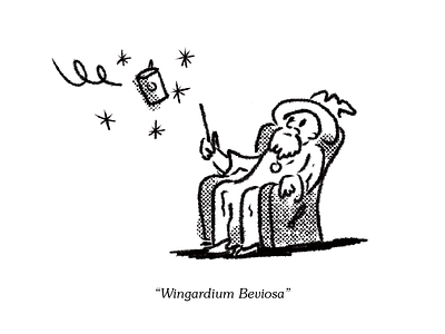 Wingardium Beviosa illustration inktober inktober 2018 spell wizard