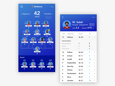 Fantasy Premier League football mobile mobile app premier league redesign soccer ui