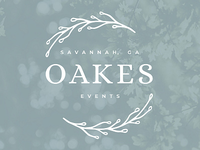 Oakes Events blue concept design event logo oak southern tree venue wedding