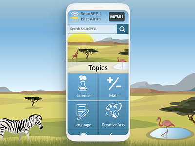 SolarSPELL: A Digital Learning Library africa app children education elementary illustration kids learning mobile school ui ux