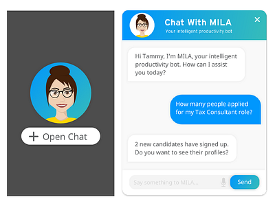 Chatbot avatar character chat chatbot design gradient illustration imessage messaging sms visual design window