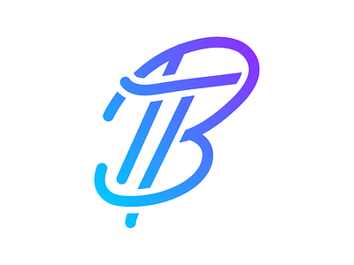 Wordmark b bt gradient letters logo t typography word mark wordmark