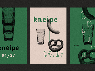 Kneipe Poster Series beer branding german grunge logo poster design