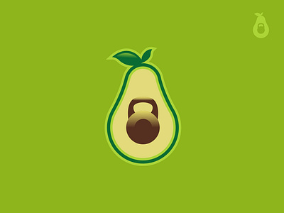 Healthy Food and Workout avocado diet fitness food gym healthy food kettle bell logo vegan work out