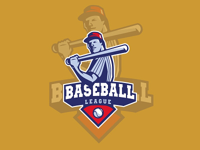 Baseball League Badge badge baseball baseball player bat champion esports league logo mascot player sport logo vector