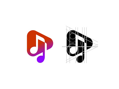 Play Button Music Logo design icon logo logogrid modern music music notes play button play icon play logo play music symbol symbol design symbol icon ui ui deisgn