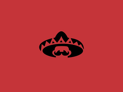 Mexican Face america identity illustration logo mexican mexico mustache negative space negative space logo red retro symbol