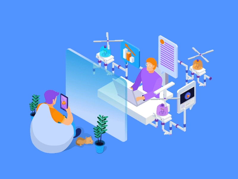 AgentIQ custom illustration and animation ai animation gif illustration ui