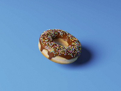 Donut 3d dessert donut food pastry photorealism product