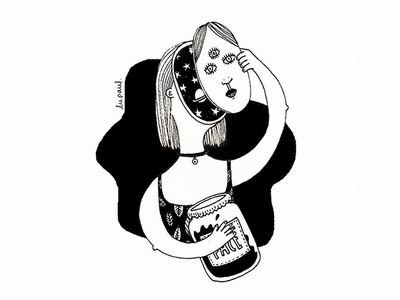 Eleanor Rigby girl character handmade illustration